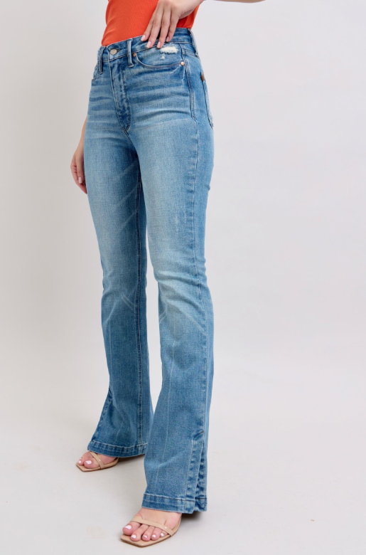 High Waist | Slim Boot | Tummy Control Side Slit Jeans