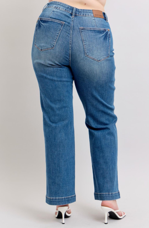 High Waist | Straight | Contrast Thread Jeans