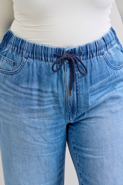 High Waist | Wilhemina | Featherweight Drawstring Jeans