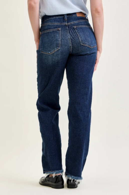 Mid-Rise | Straight | Frey Hem Jeans