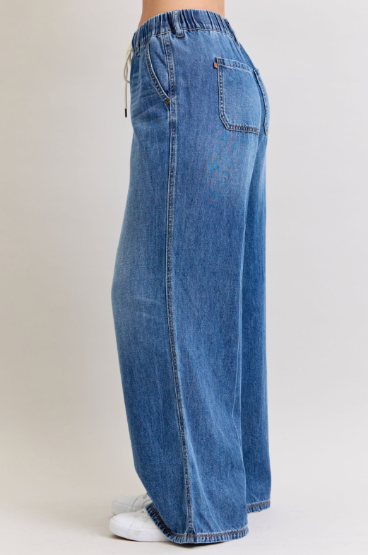 HW | Palazzo | Featherweight Drawstring Jeans
