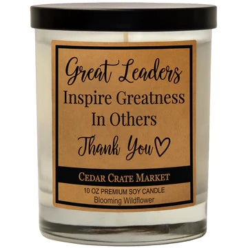 Great Leaders Inspire Greatness in Others Candle