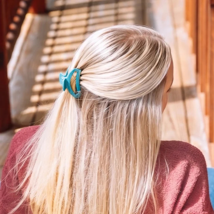 Teleties Open Hair Clip | Teal With It
