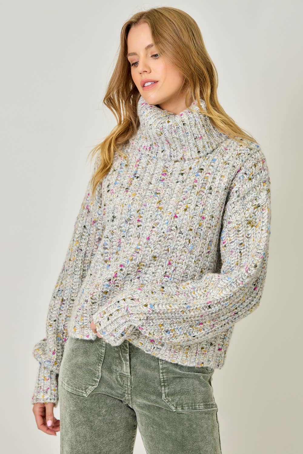 Turtleneck Mixed Yarn Sweater