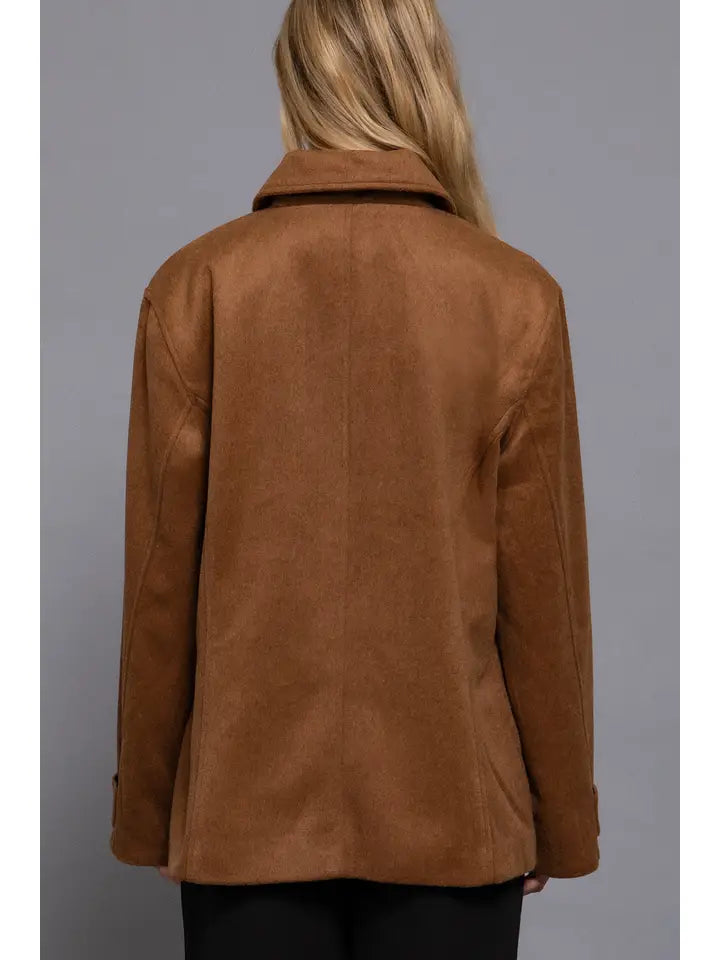 Felt Shacket | Camel