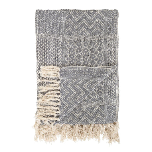 Throw with Fringe | Grey