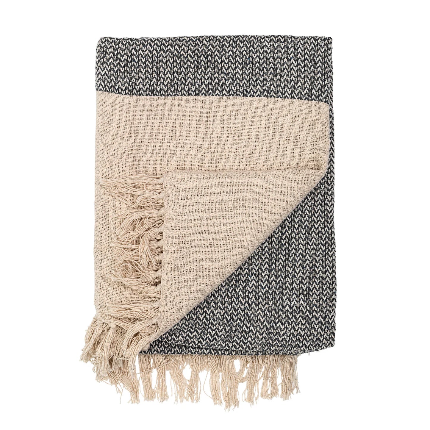 Throw with Fringe | Grey