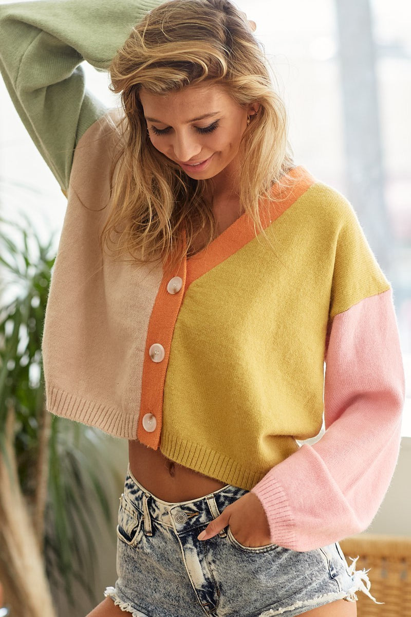 Color Block Cardi