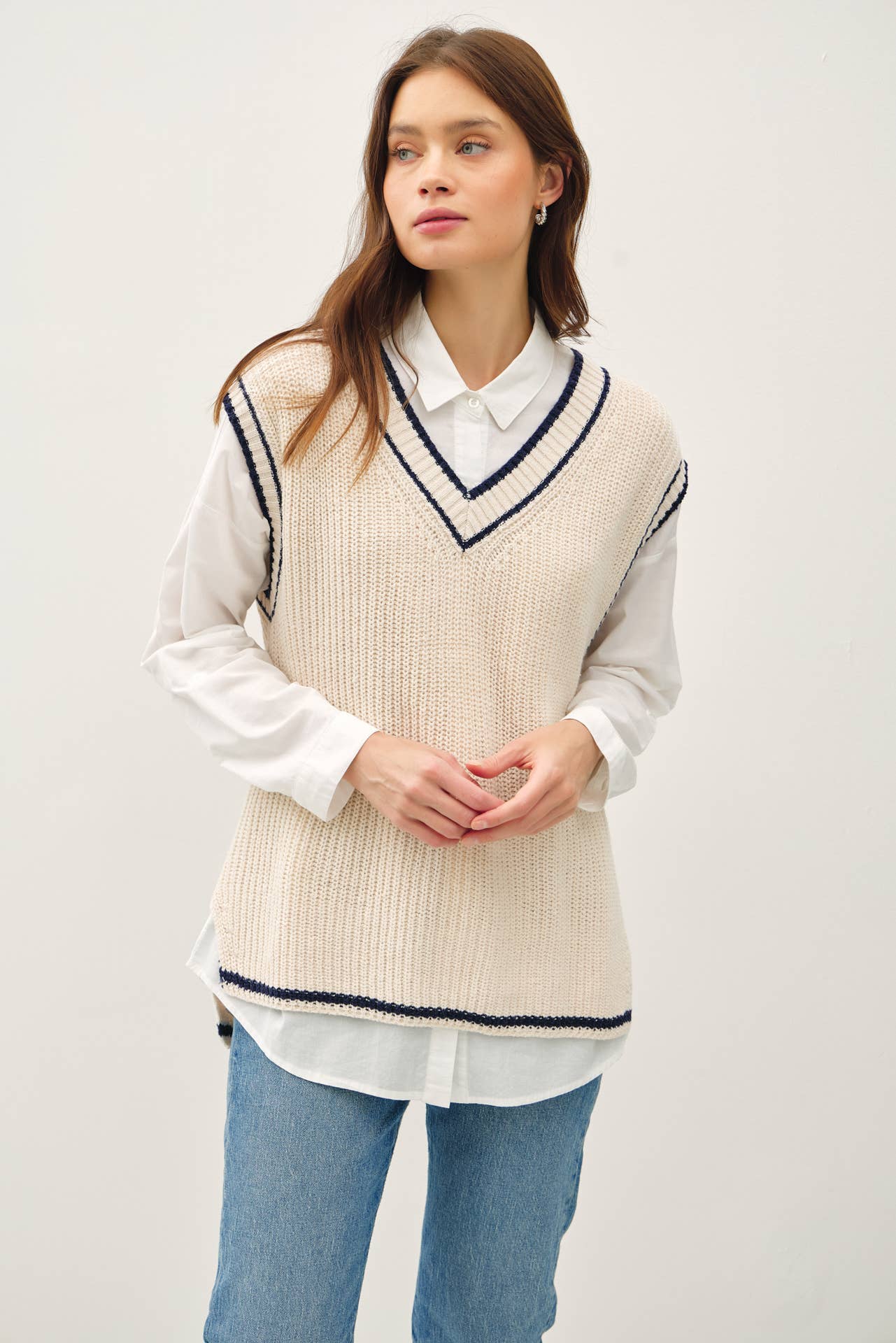 Varsity Style Sweater Vest