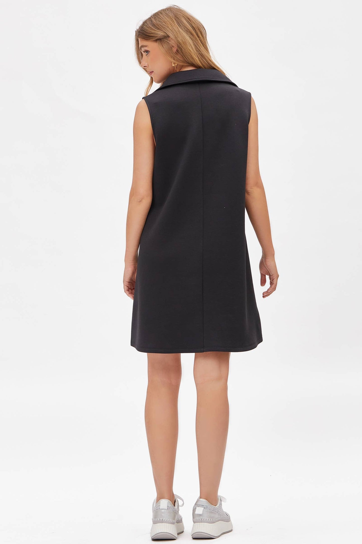 Collared Scuba  A-Line Dress