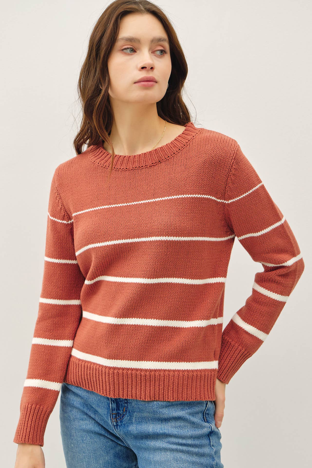 Gradient Width Striped Sweater