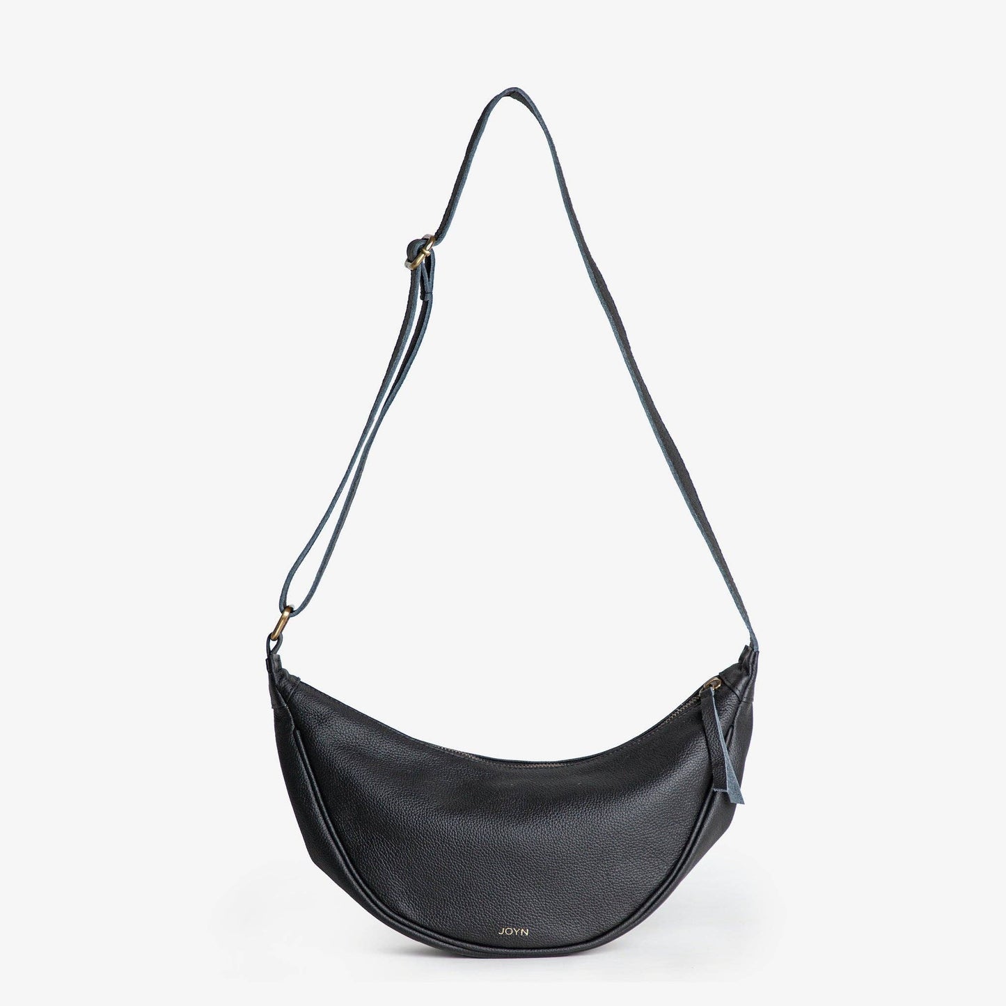 Leather Moon Sling Bag | Black