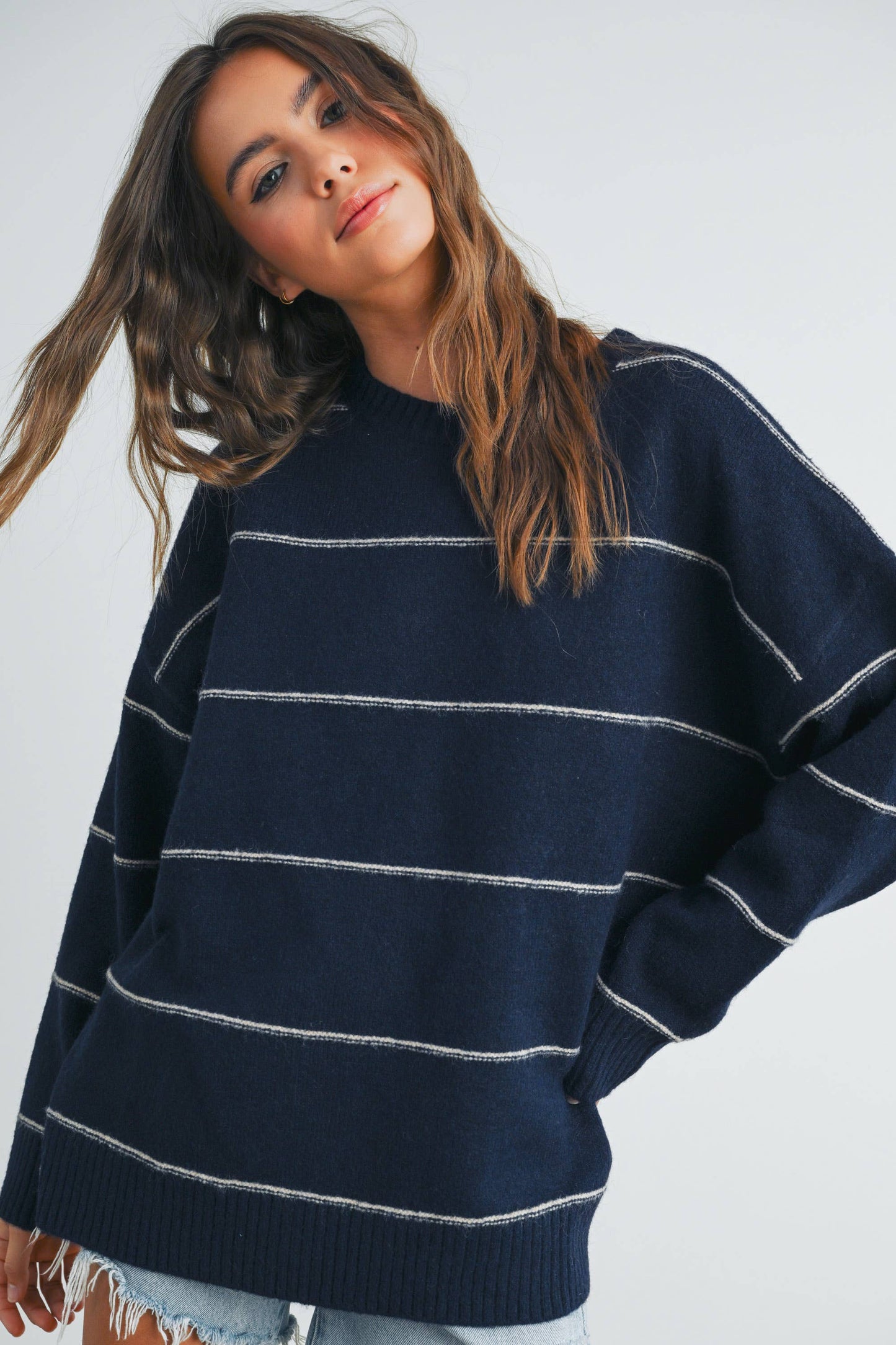 Striped Drop Shoulder Sweater