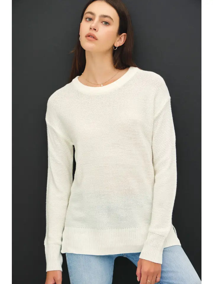 Basic Round Neck Boyfriend Sweater