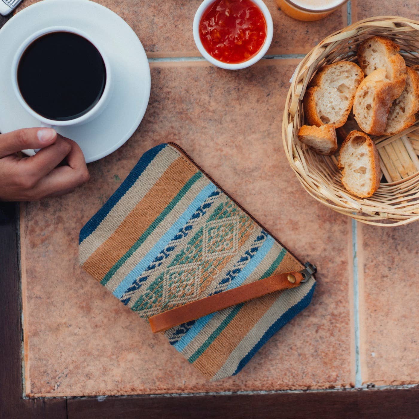 Makeup Pouch in Bolivian Wool | Mist