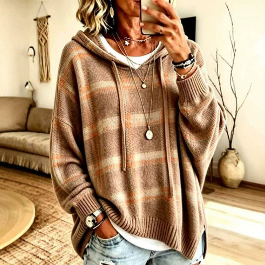 Plaid Pullover Hoodie Sweater