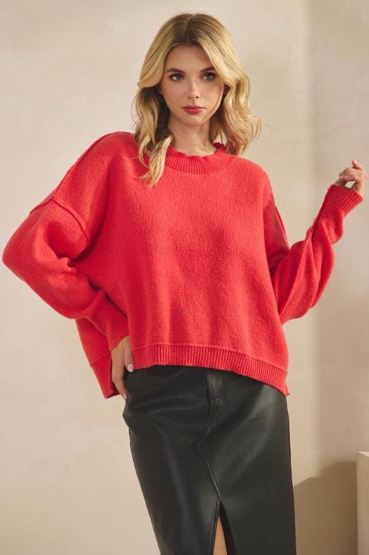 Reverse Stitch Sweater Top