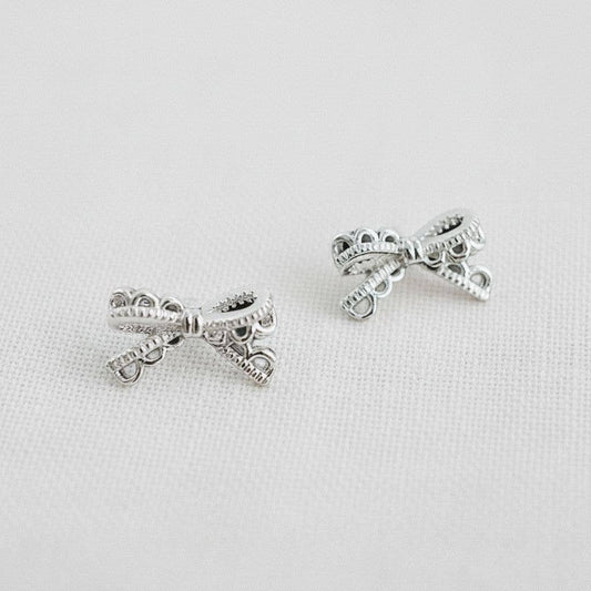 Lace Bow Stud Earrings
