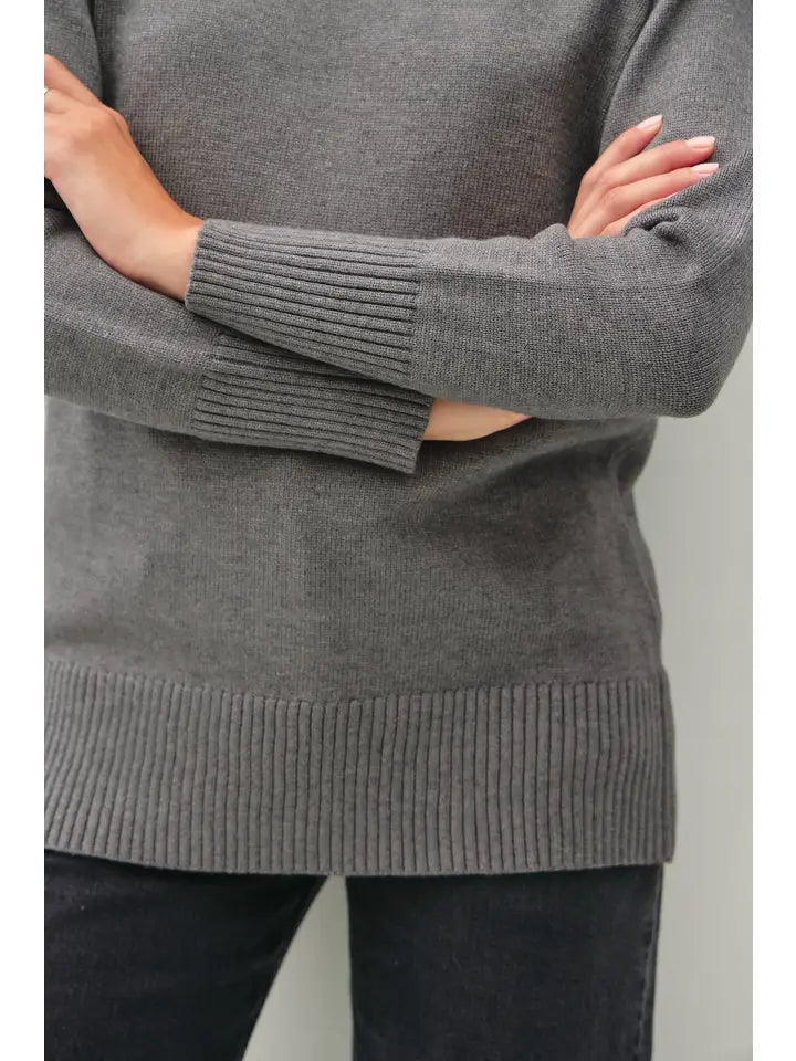Raglan Sleeve Oversized Sweater | Charcoal