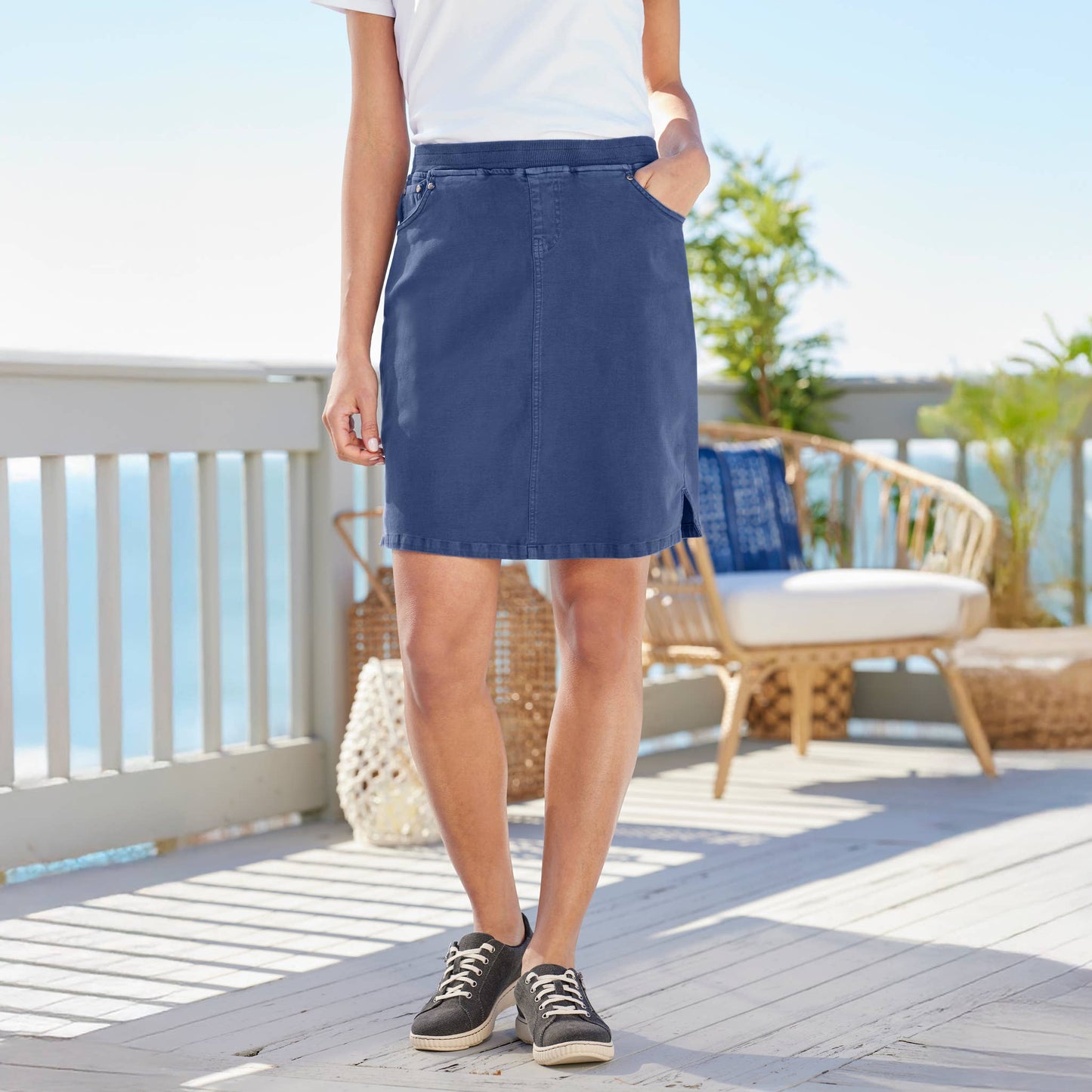 Poplin Pull On Skort