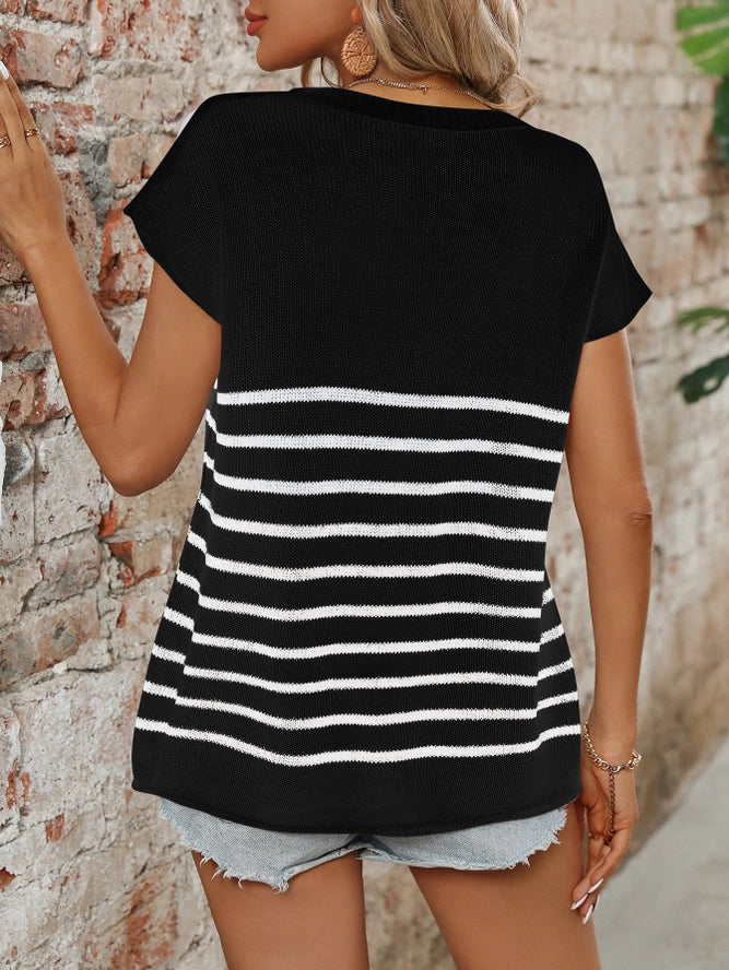 Black & White Striped Summer Sweater