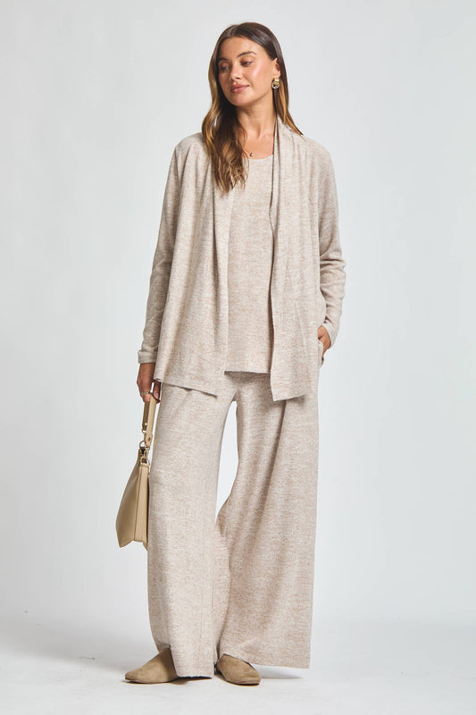 Soft Tank + Cardigan + Relaxed Pants Set
