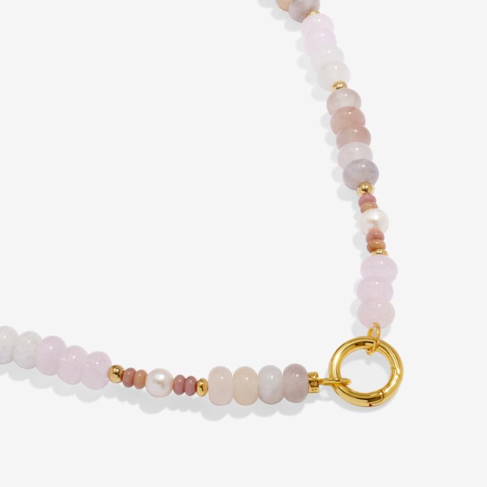 Charm Bar | 1 Charm Clasp Chunky Beaded Pink & Pearl Necklace