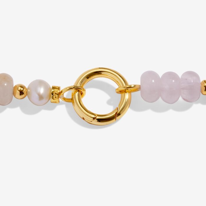 Charm Bar | 1 Charm Clasp Chunky Beaded Pink & Pearl Bracelet
