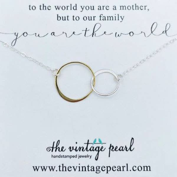 You Are The World Necklace (sterling silver & gold)