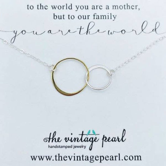 You Are The World Necklace (sterling silver & gold)