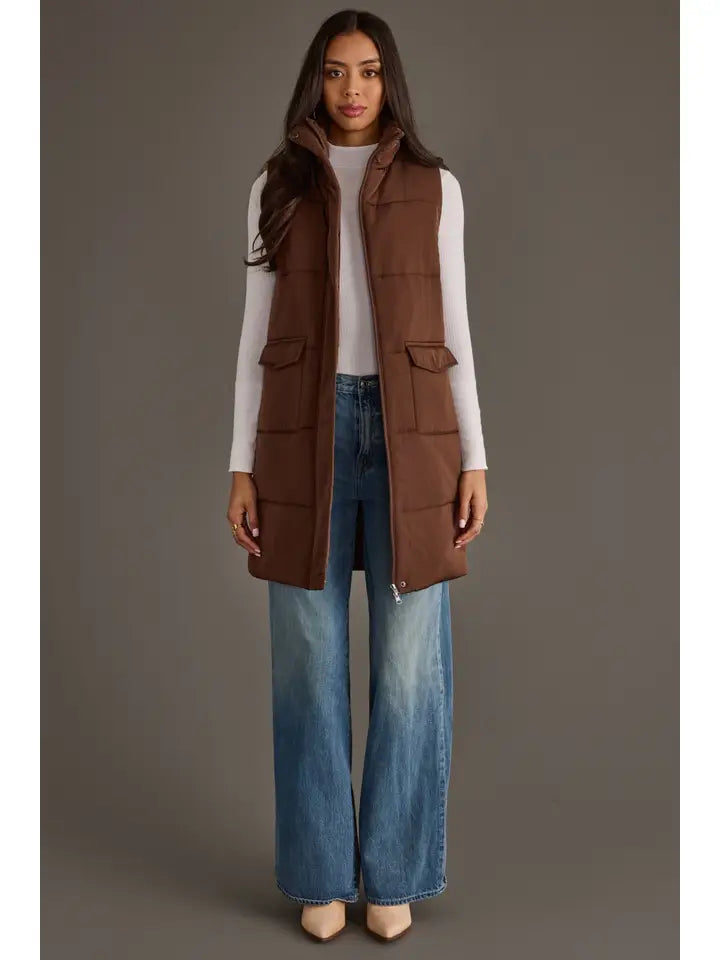 Dark Brown Long Vest
