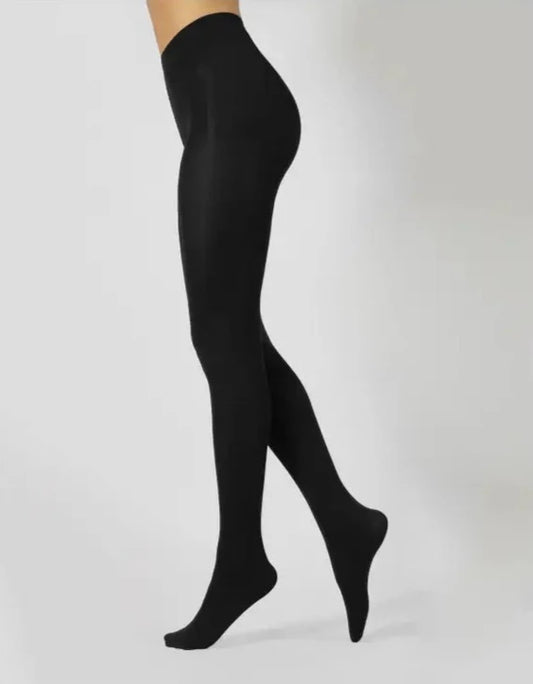 Opaque Thermal Fleece Lined Tights | Black