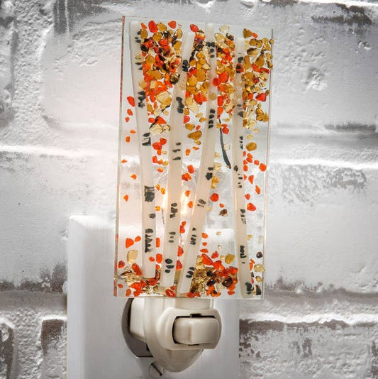 Aspen Tree Fused Glass Night Light