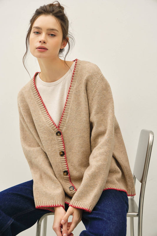 Wool Blend Boxy Cardigan