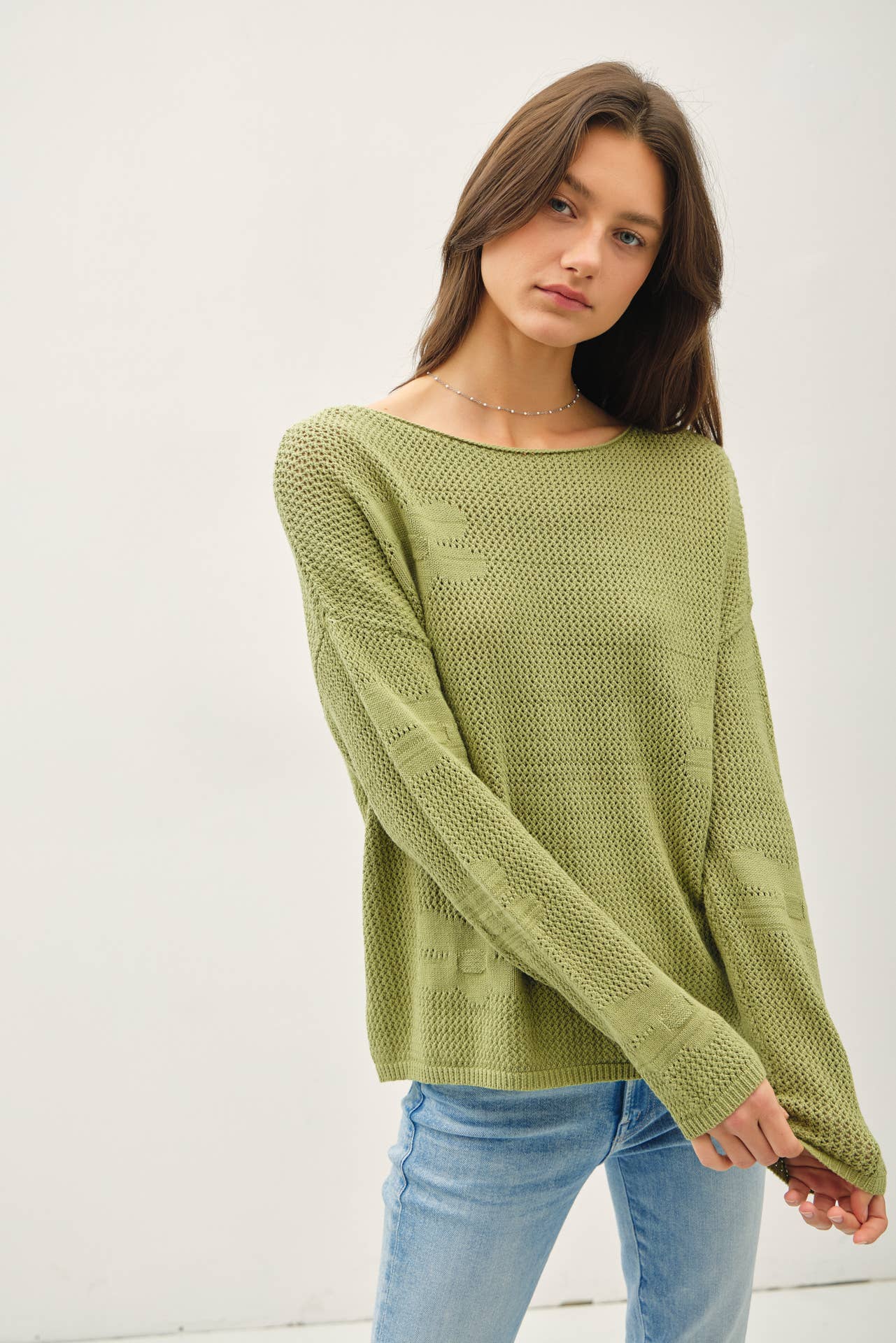 Lightweight Crochet Knit Sweater