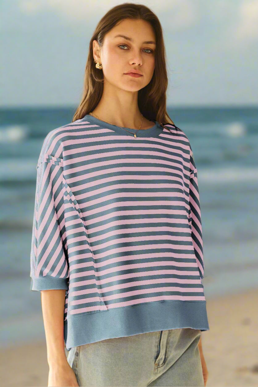 Boxy Striped Knit Top