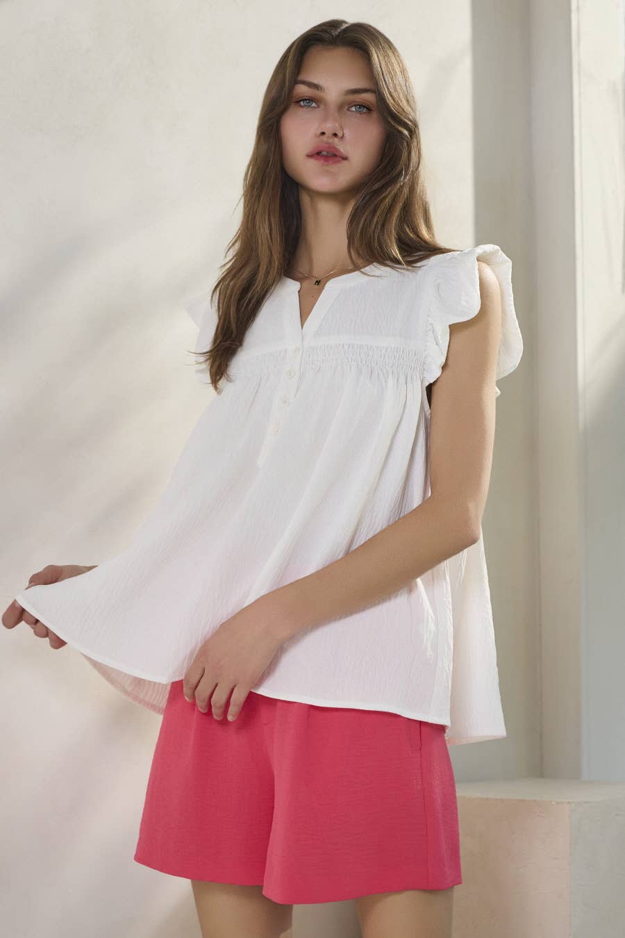 Airflow Top With Flutter Sleeve