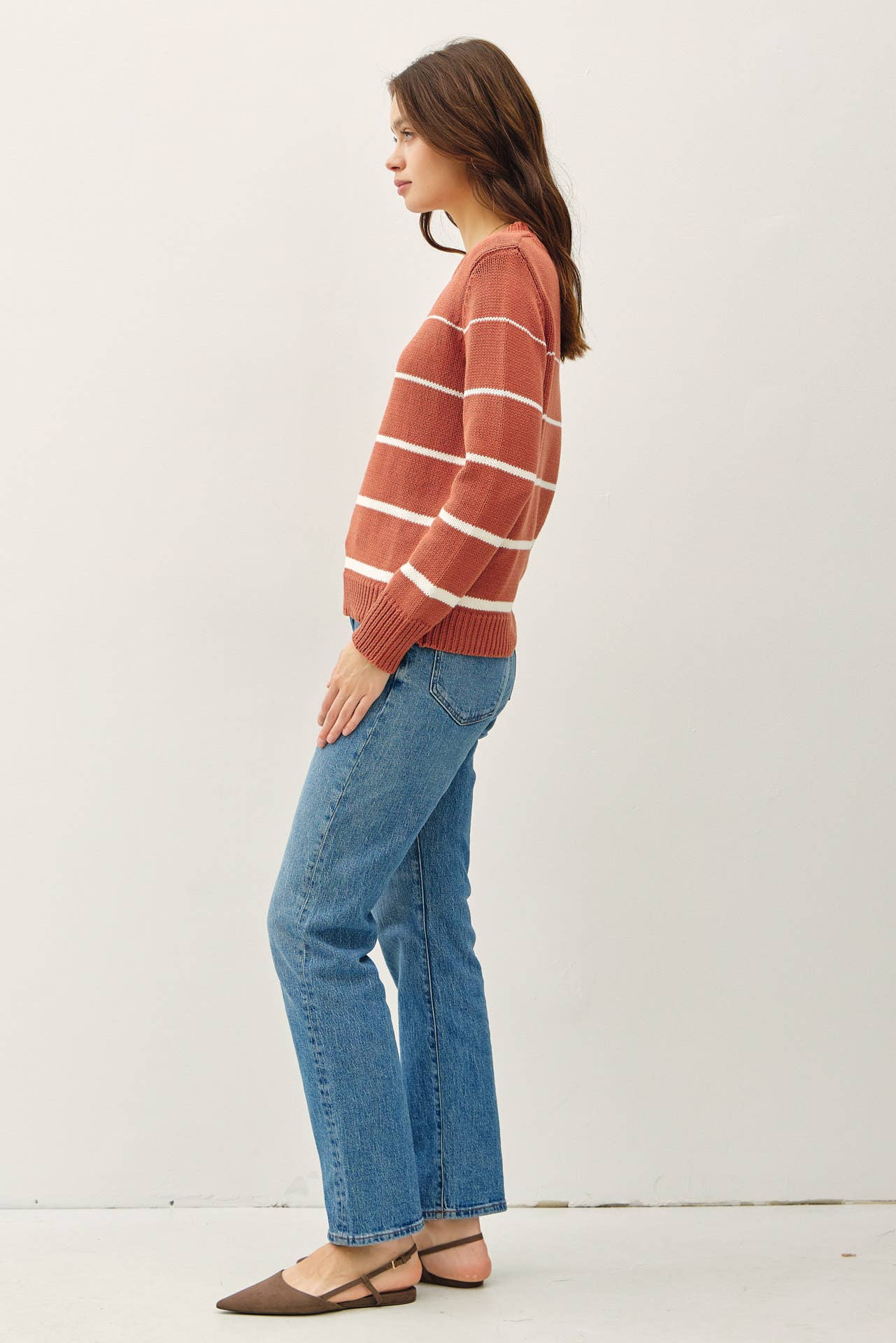 Gradient Width Striped Sweater