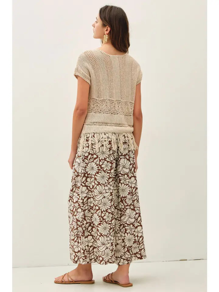Bloom Wide Leg Cropped Pants