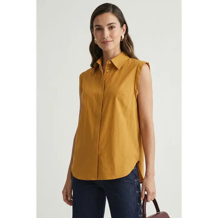Cap Sleeve Hidden Placket Blouse