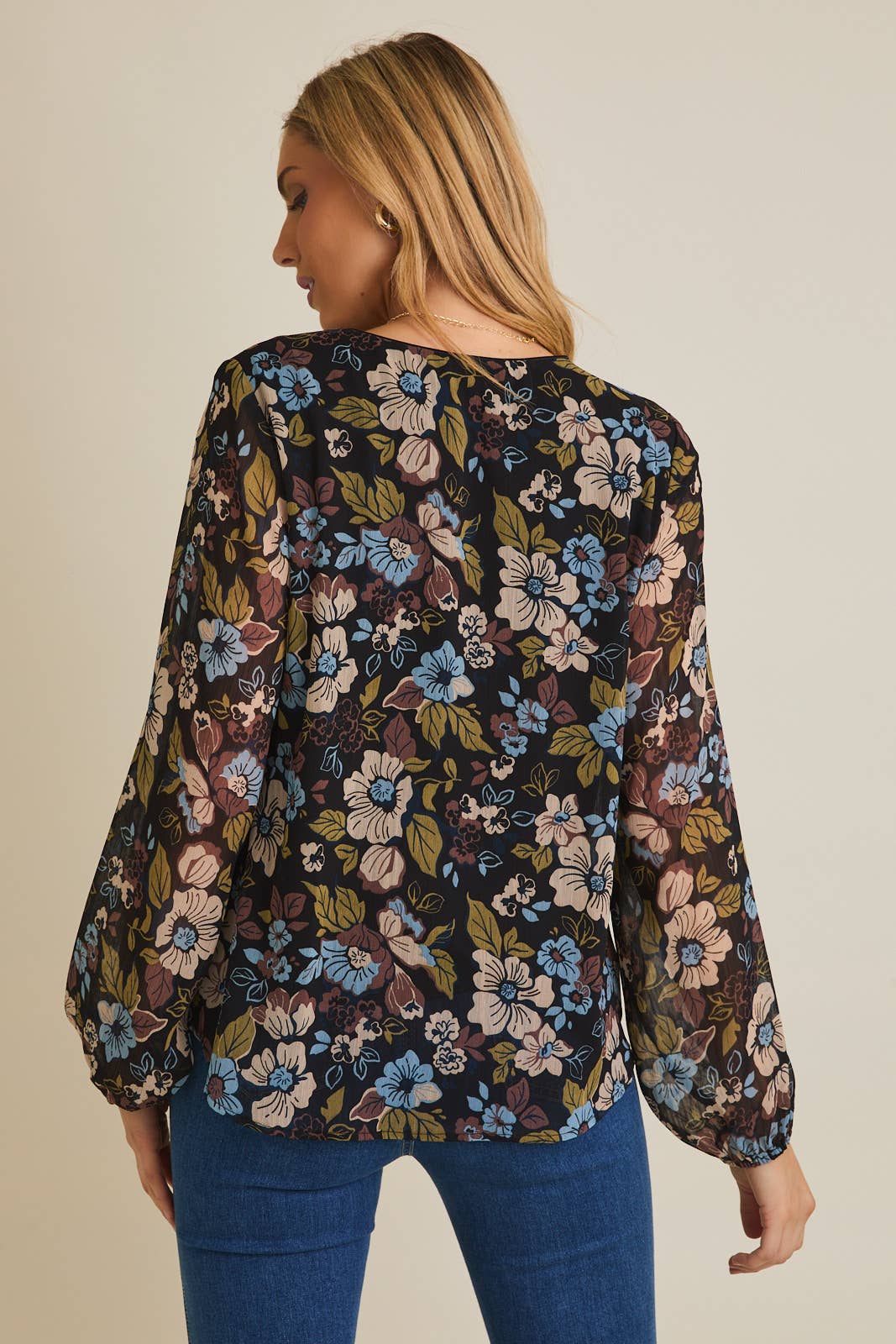 Black Floral Blouse