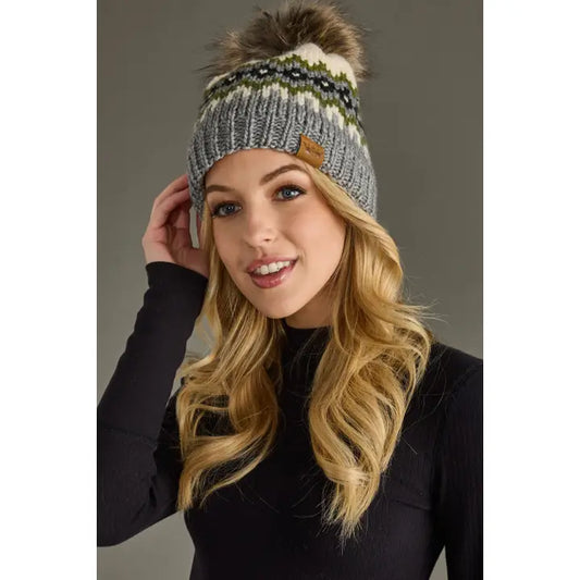Patterned Pom Hat