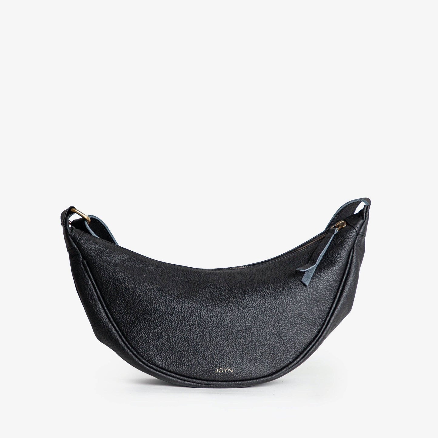 Leather Moon Sling Bag | Black