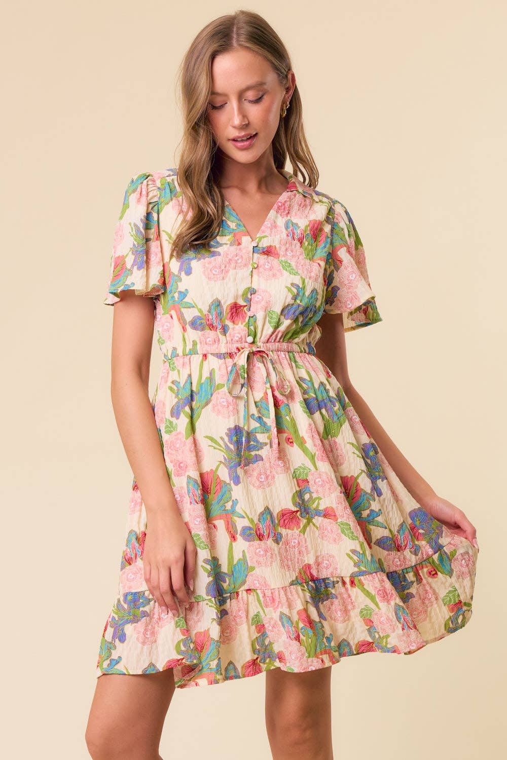 Flutter Sleeve Mini Dress