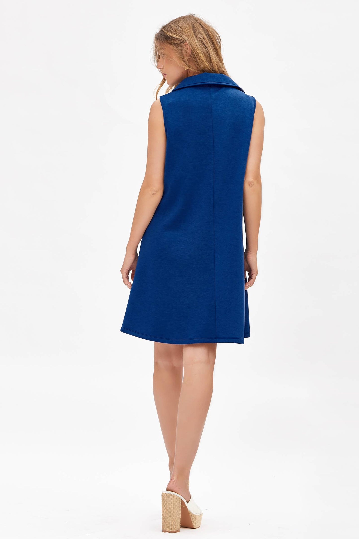 Collared Scuba A-Line Dress