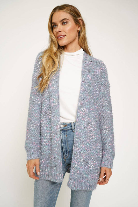 Mixed Yarn Cardigan