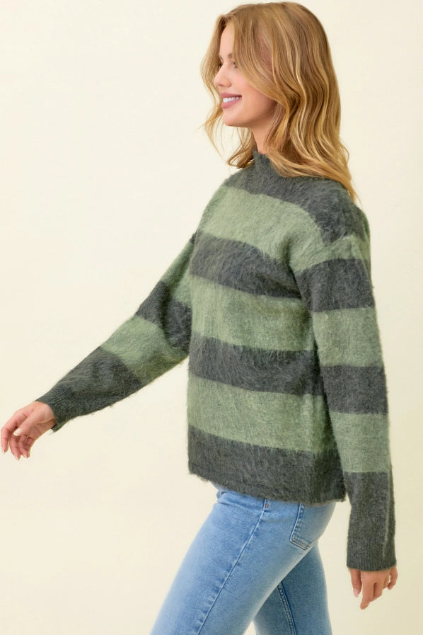 Fluffy Stripe Sweater