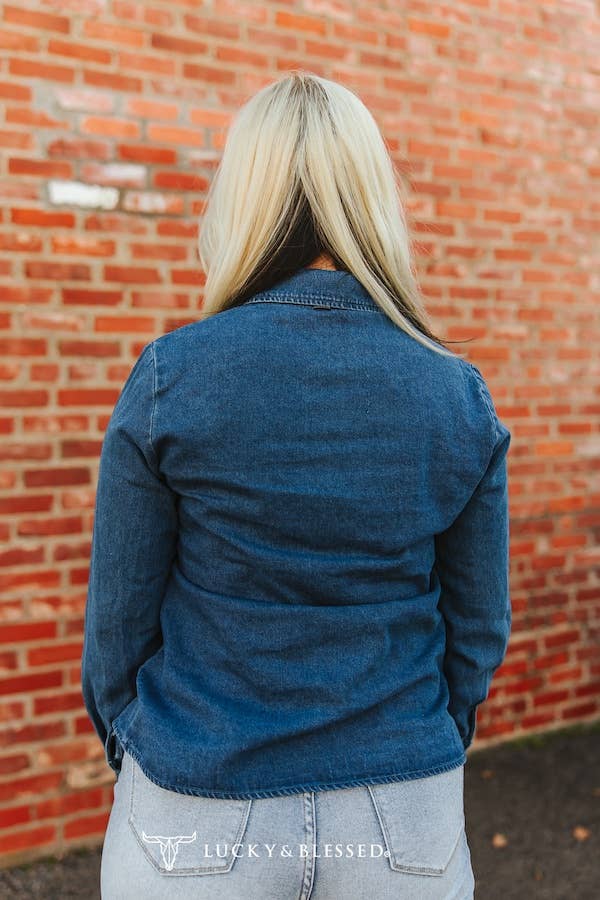 Dark Mineral Wash Button Down Shirt