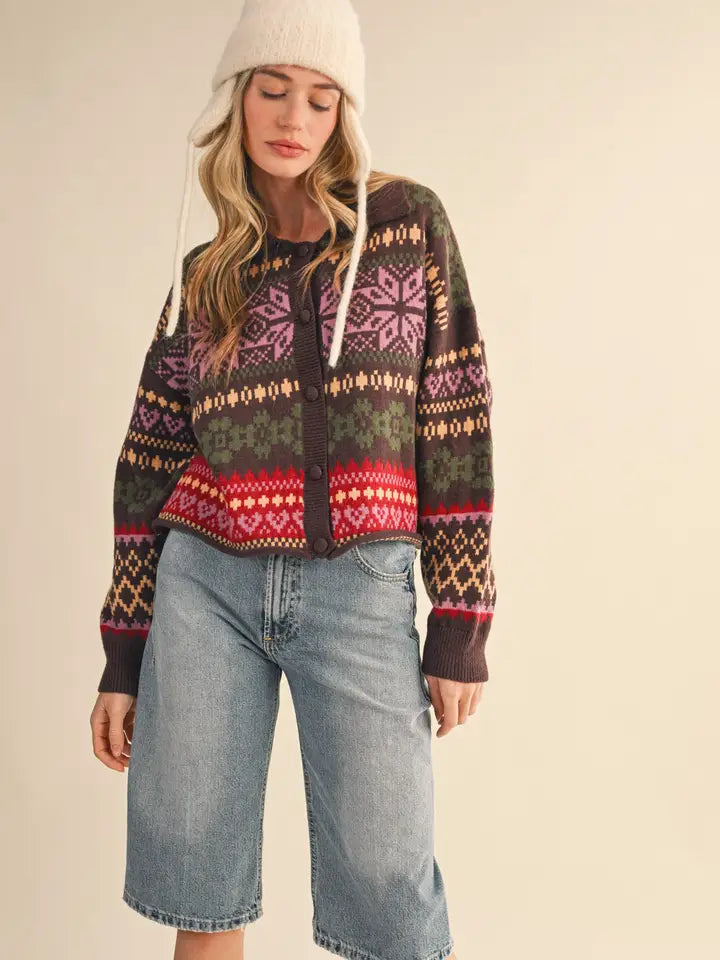 Fair Isle Sweater Cardigan