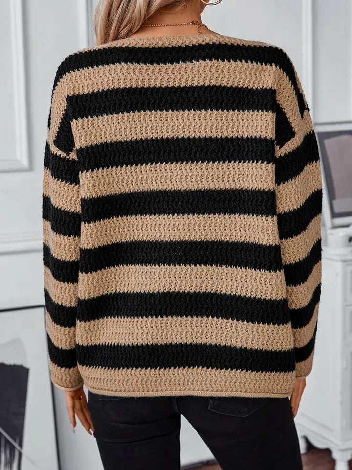 Striped Boat Neck Sweater